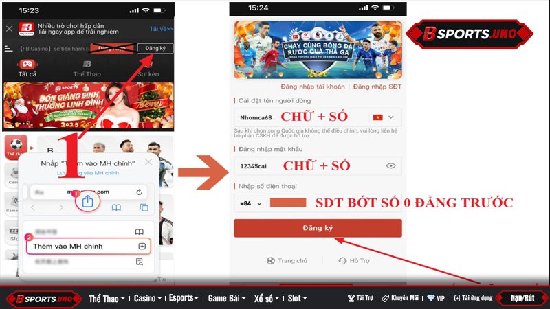 Các bước đăng ký tài khoản Bsports trên điện thoại