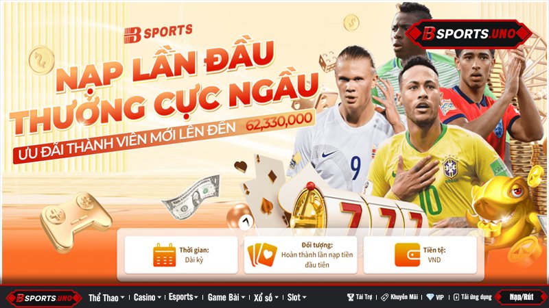 Nạp lần đầu tại Bsports nhận ngay thưởng hấp dẫn